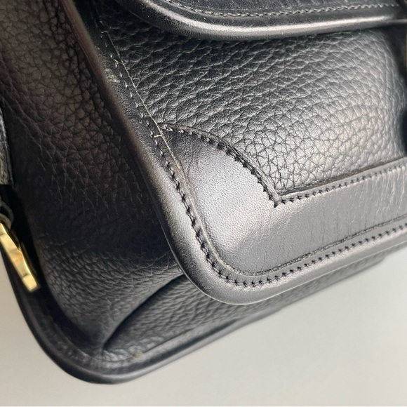 Dooney and Bourke Black Pebbled Leather Surrey Carrier Crossbody double buckle - Picture 8 of 16